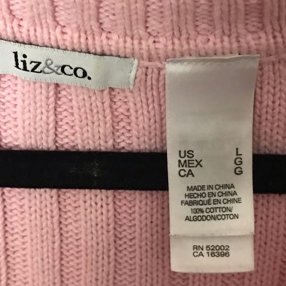 🌸3/$20 Liz&co. Pink Sweater with Pockets - Picture 3 of 5